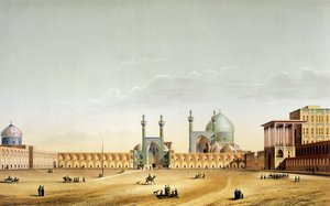 Kraliyet Sarayı ve Mescid-i Şah, İsfahan, A. Levie tarafından kazınmış 